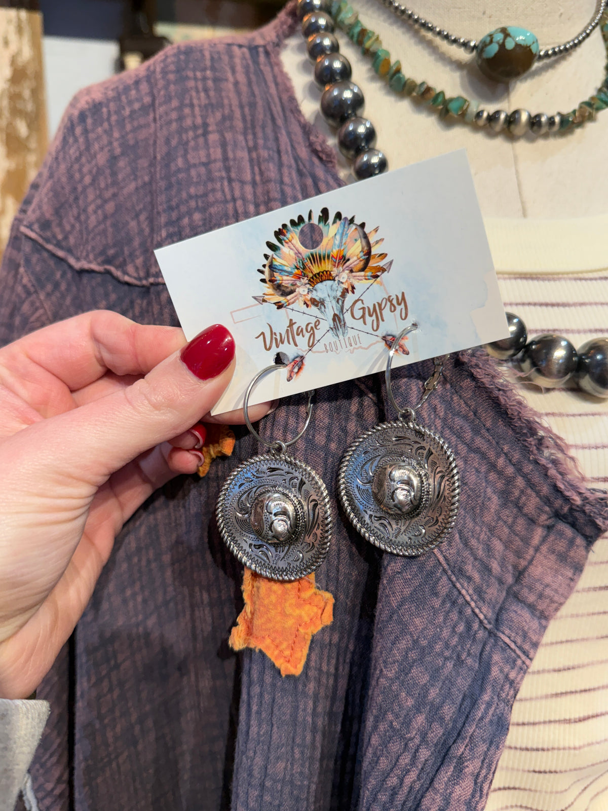 Inspired Silver Sombrero Earrings