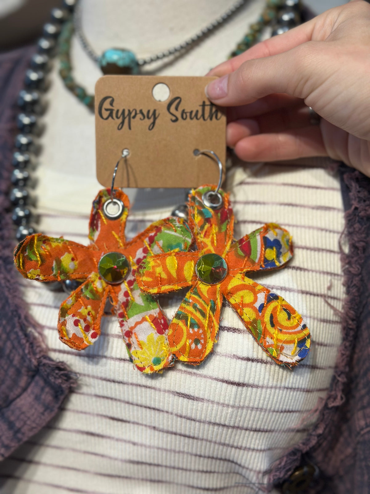 Gypsy South Kantha Flower Earrings