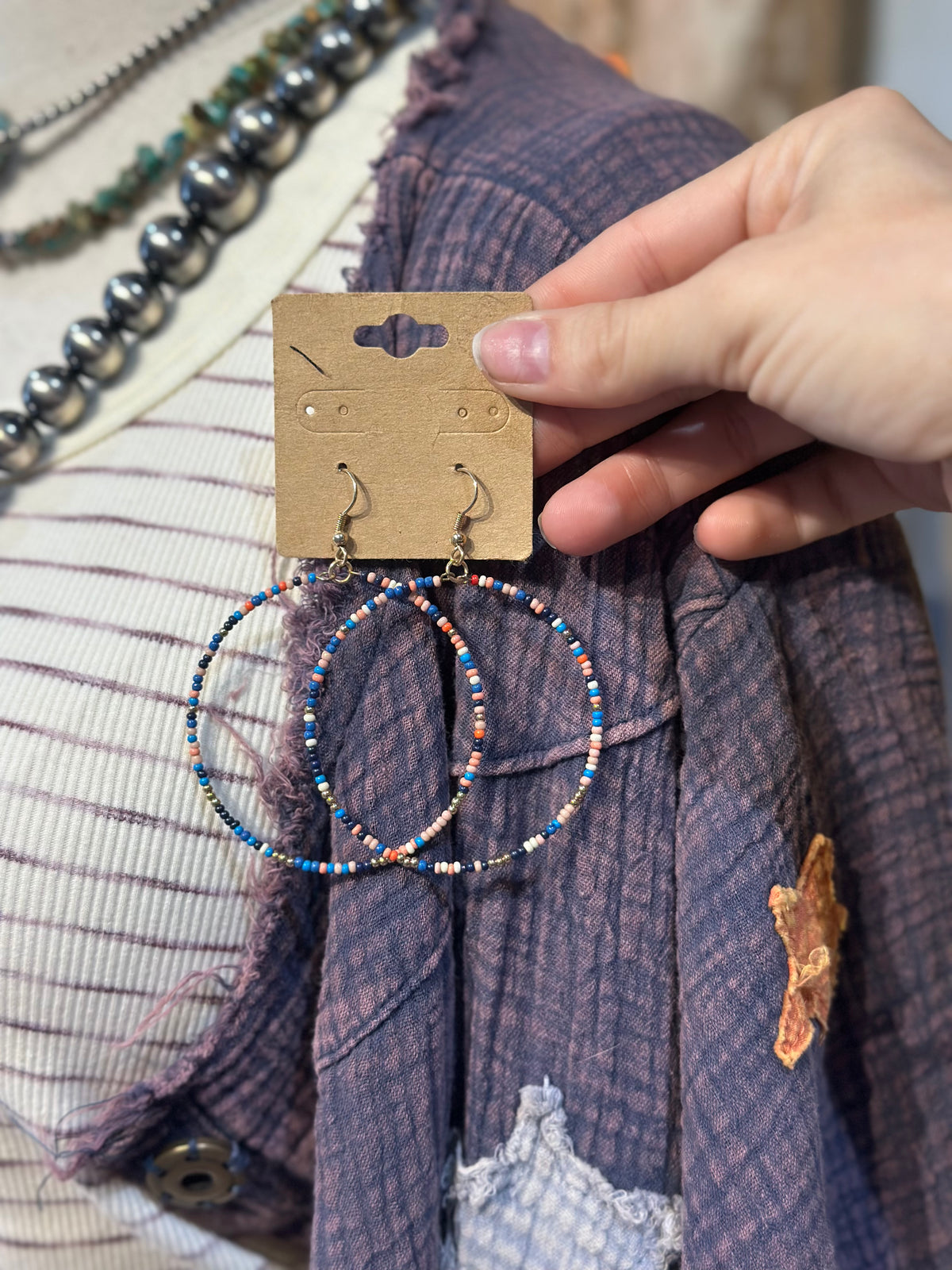 Beaded Hoop Earrings