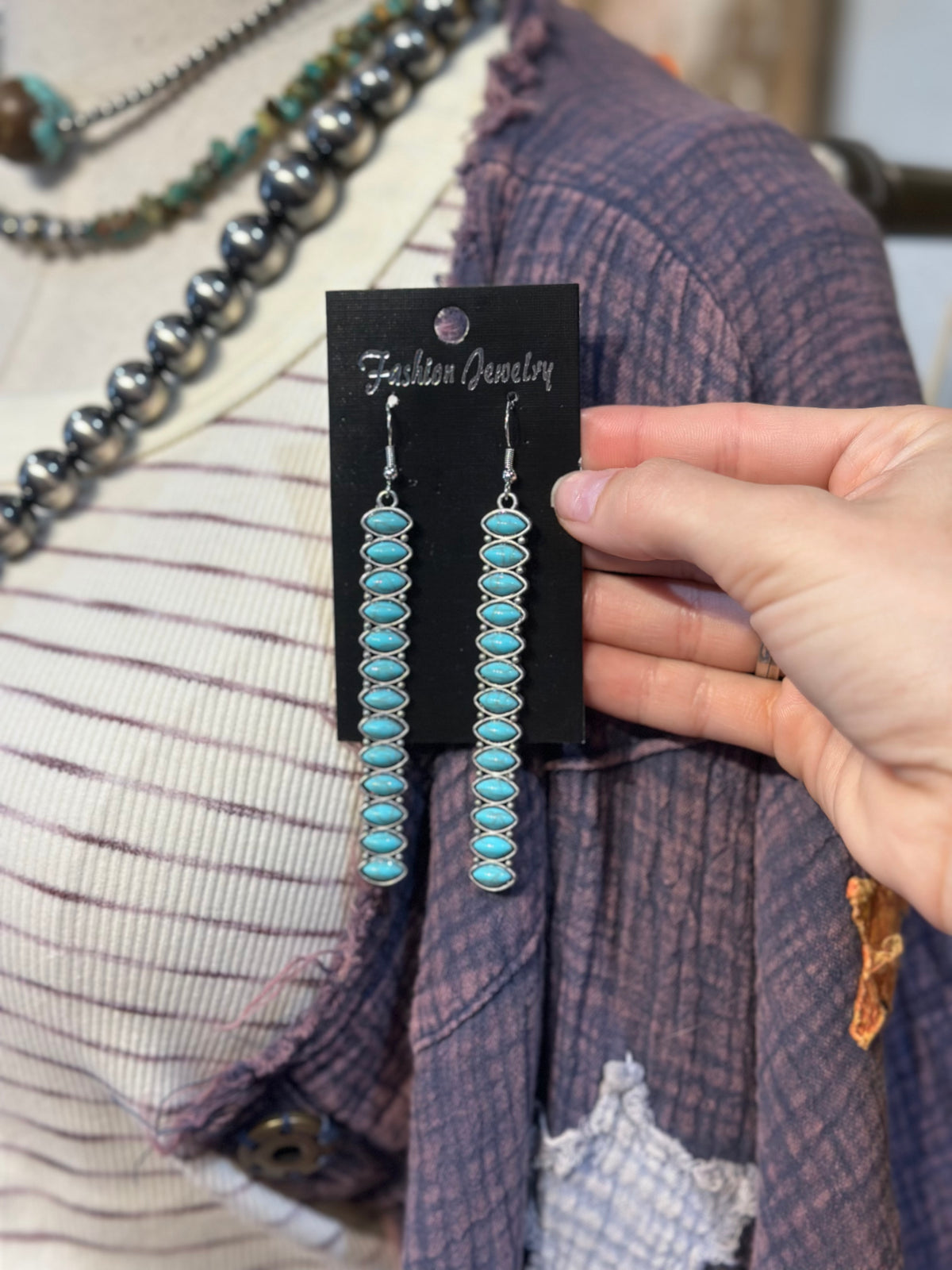 Inspired Turquoise Line Earrings