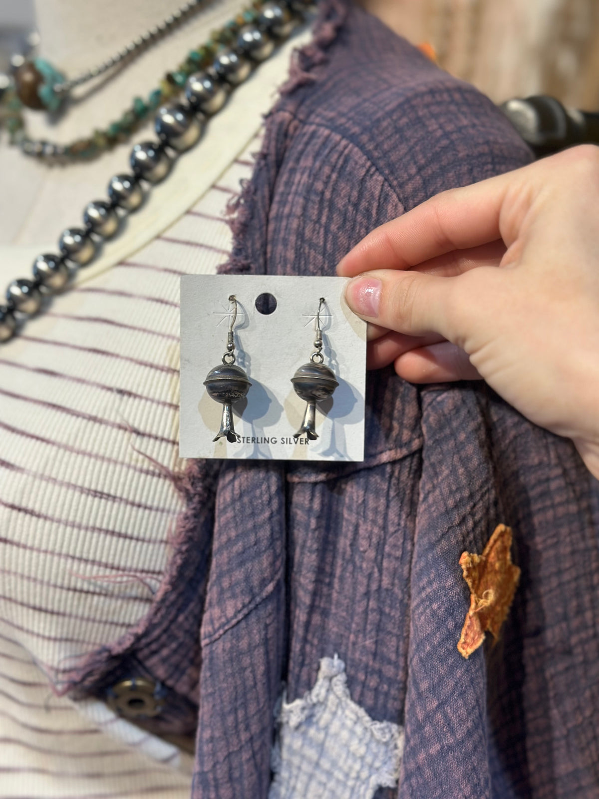 Navajo Sterling Silver Squash Earrings