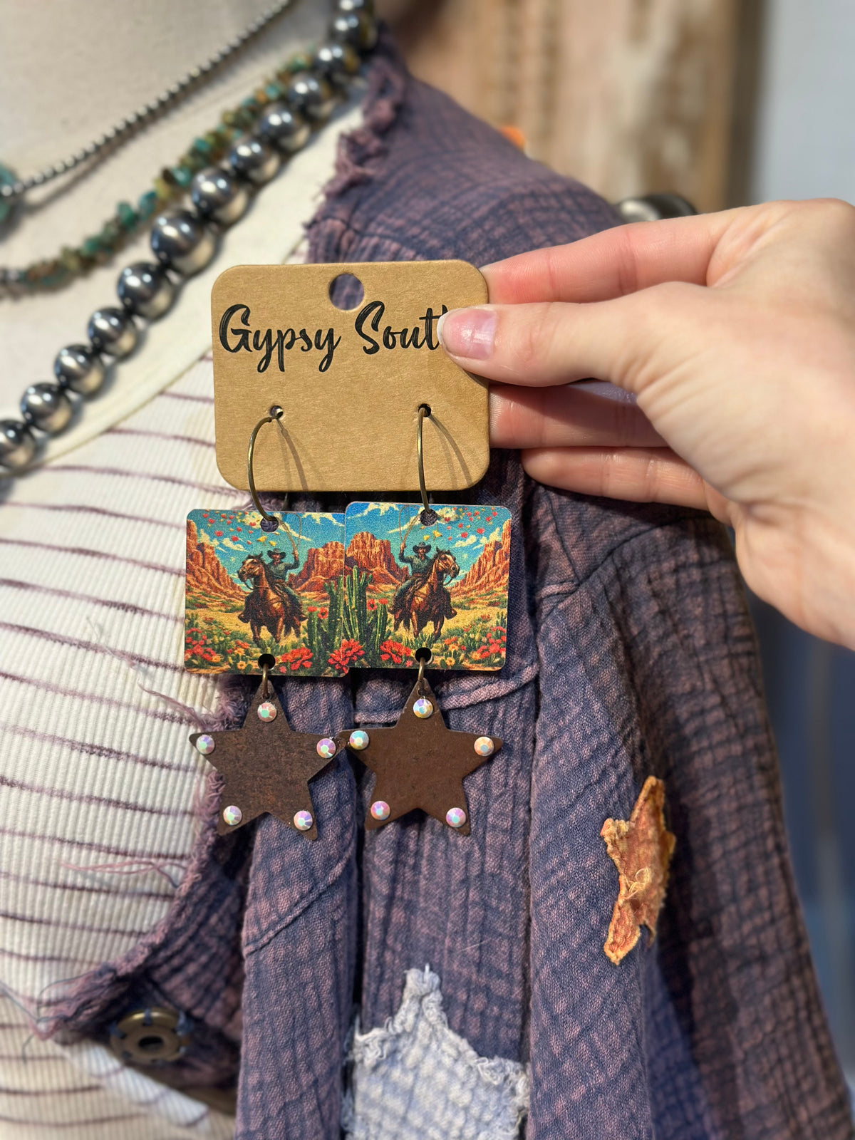 Gypsy South Cowboy & Star Earrings