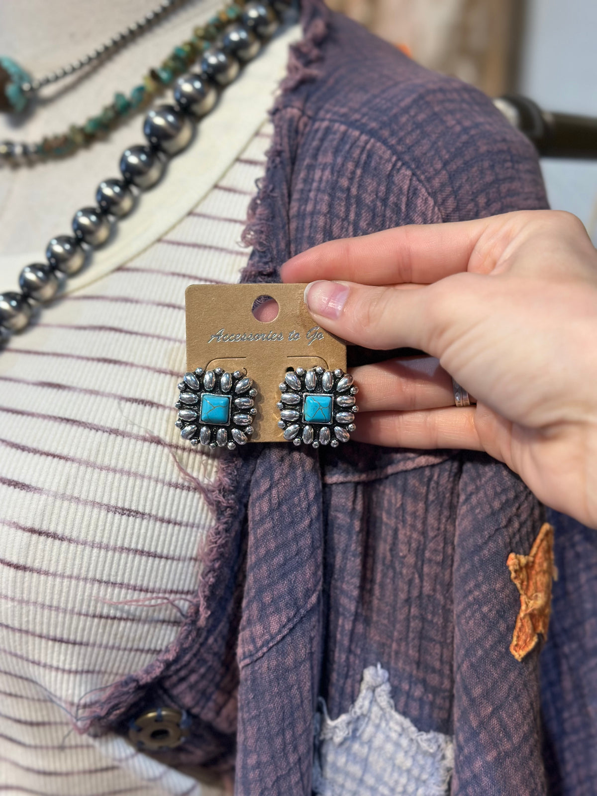 Inspired Silver & Turquoise Earrings