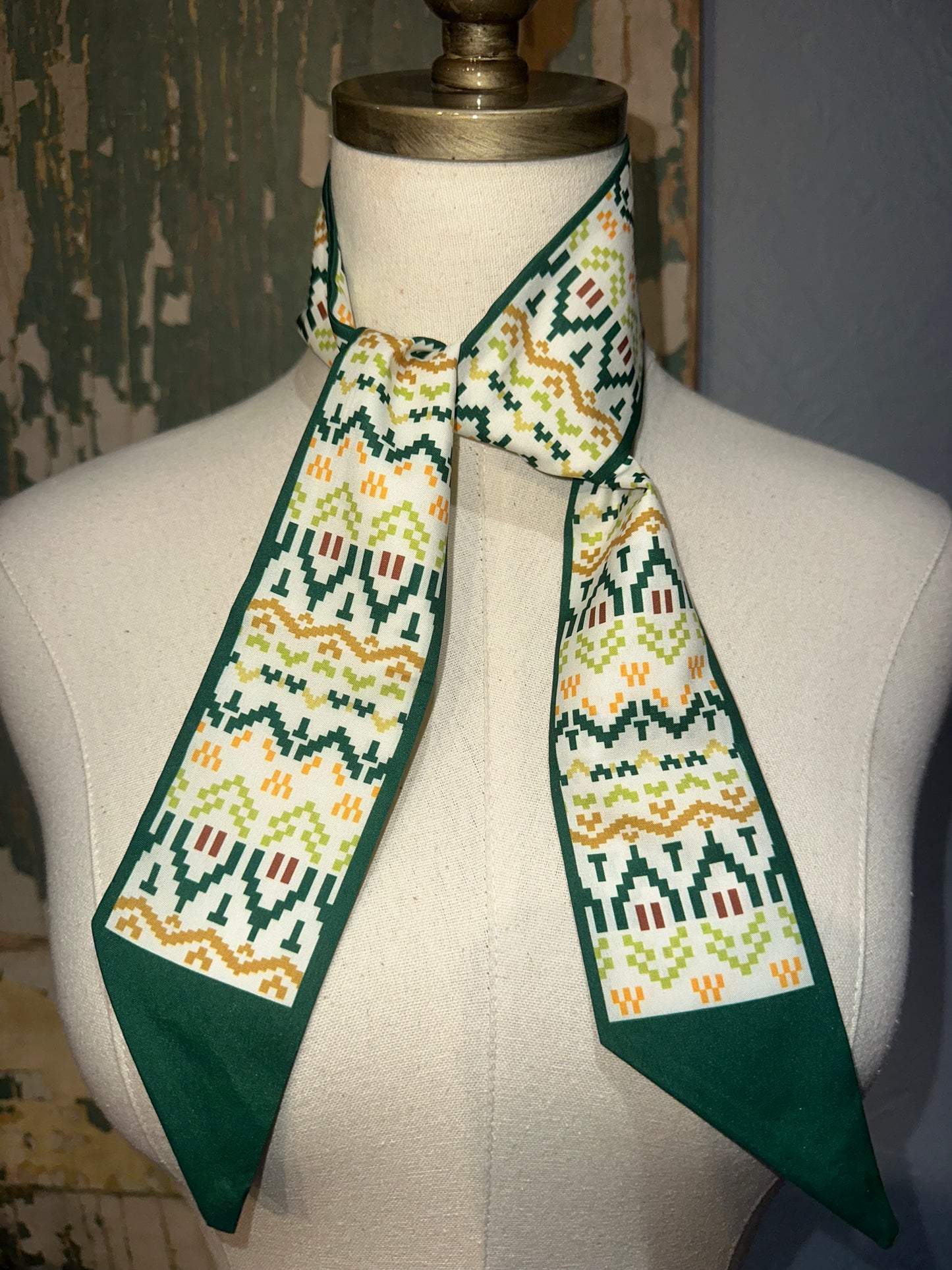 Green Printed Twilly