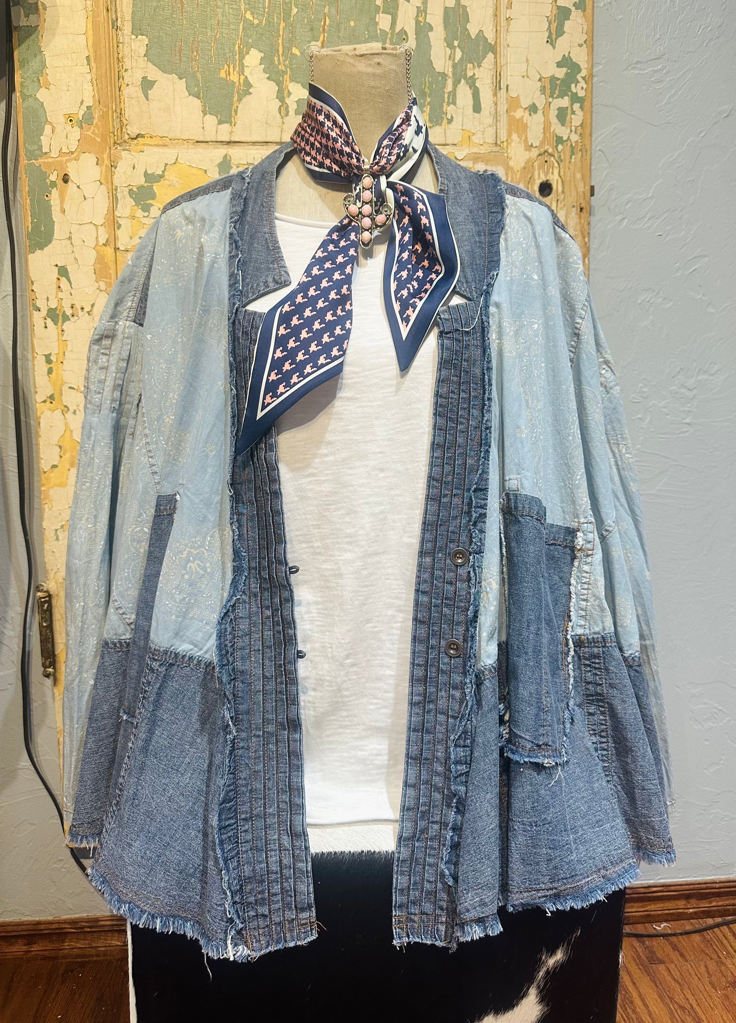 Denim Poncho Top