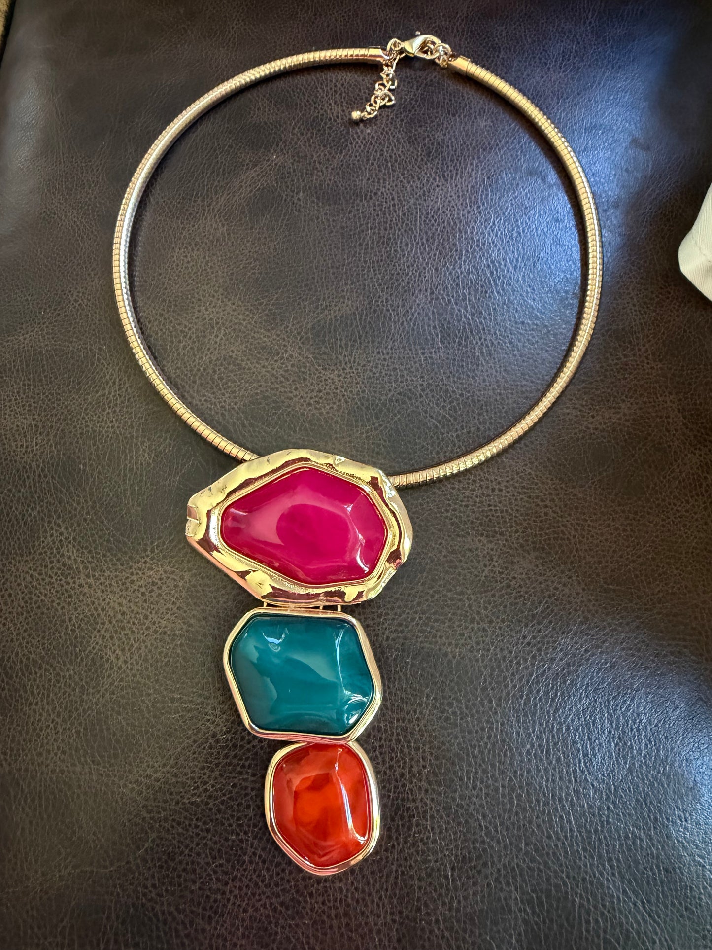 Jewel Tones Statement Choker Necklace