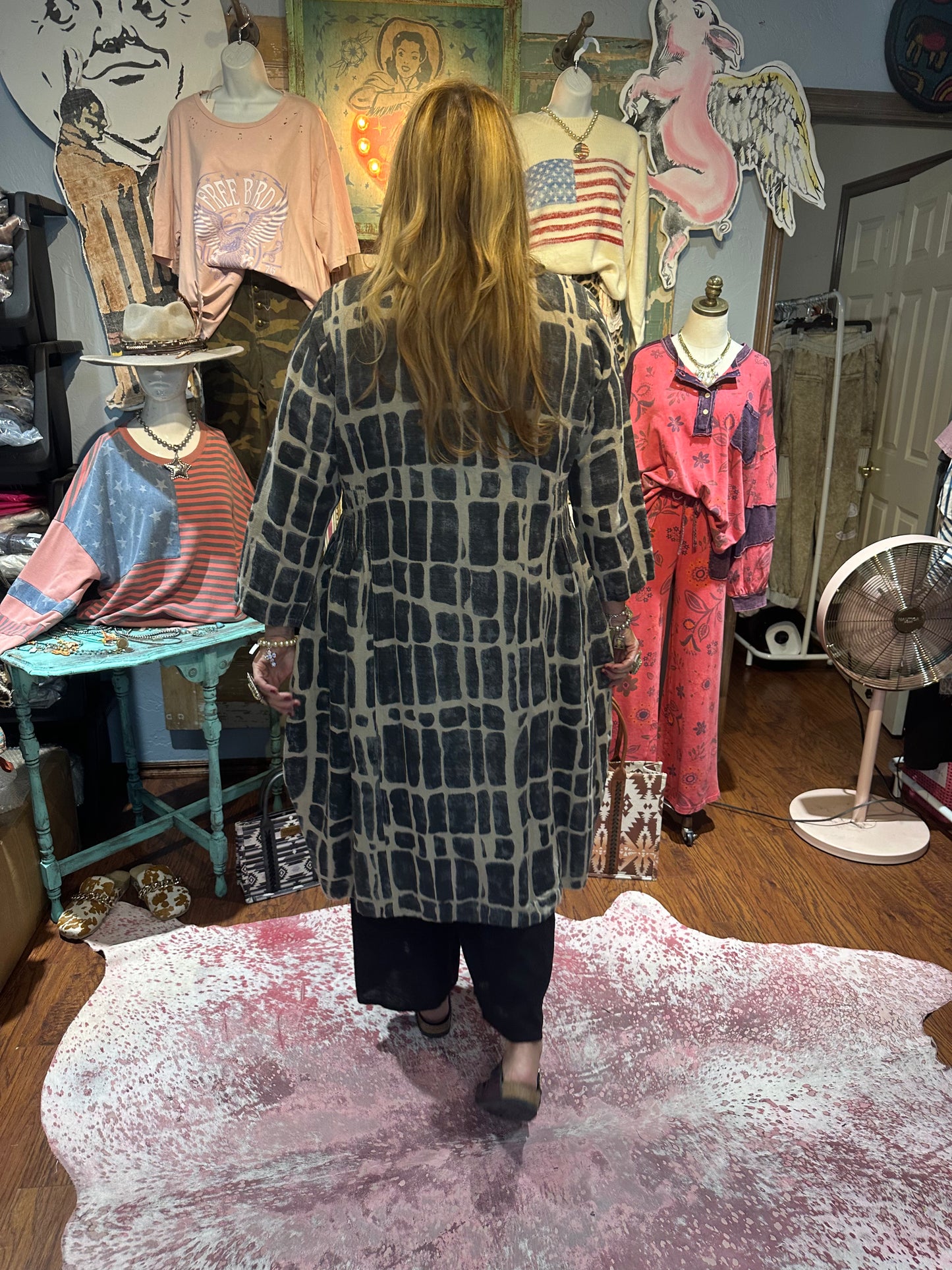 PaperLace Tan & Blue Duster