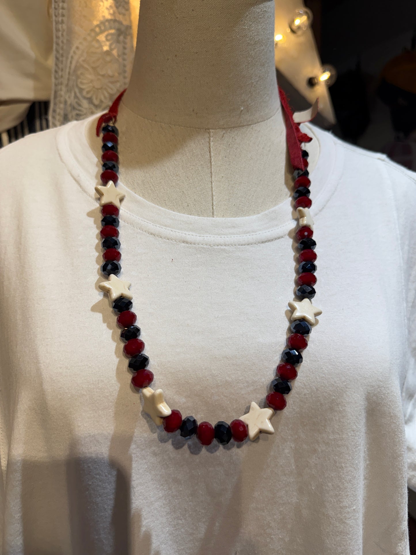 Red, White, and Blue Star Necklace