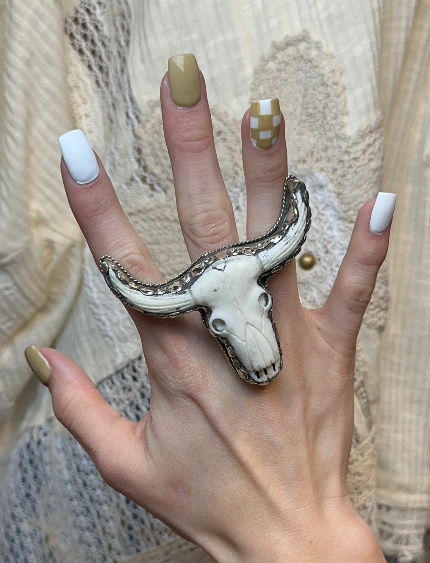 Tibetan Bone Steer Ring