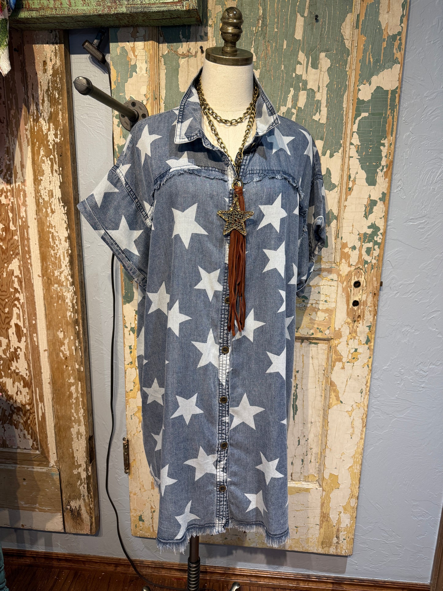Lightweight Star Denim Dress