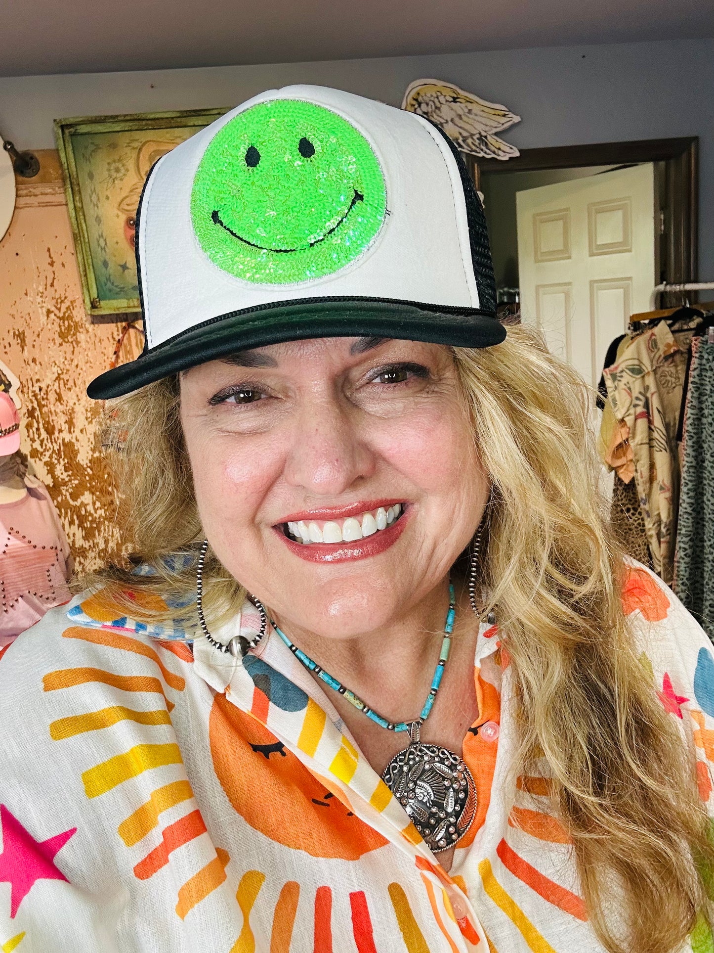 Green Smile Trucker Hat