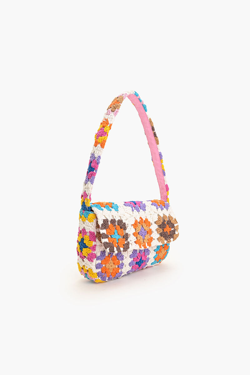 Stitch Please White Crochet Shoulder Bag