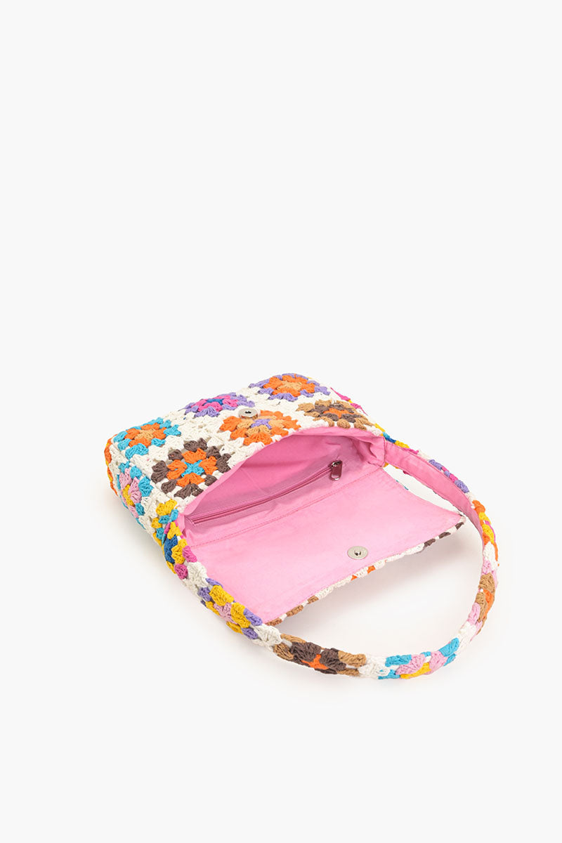 Stitch Please White Crochet Shoulder Bag
