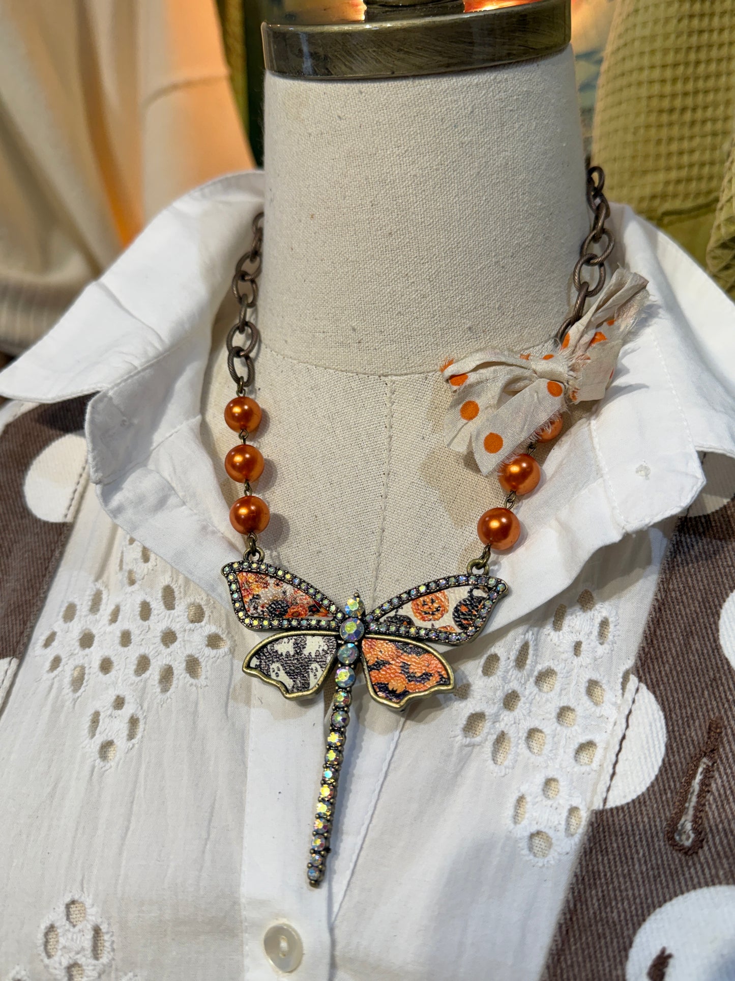 Gypsy South Halloween Dragonfly Necklace