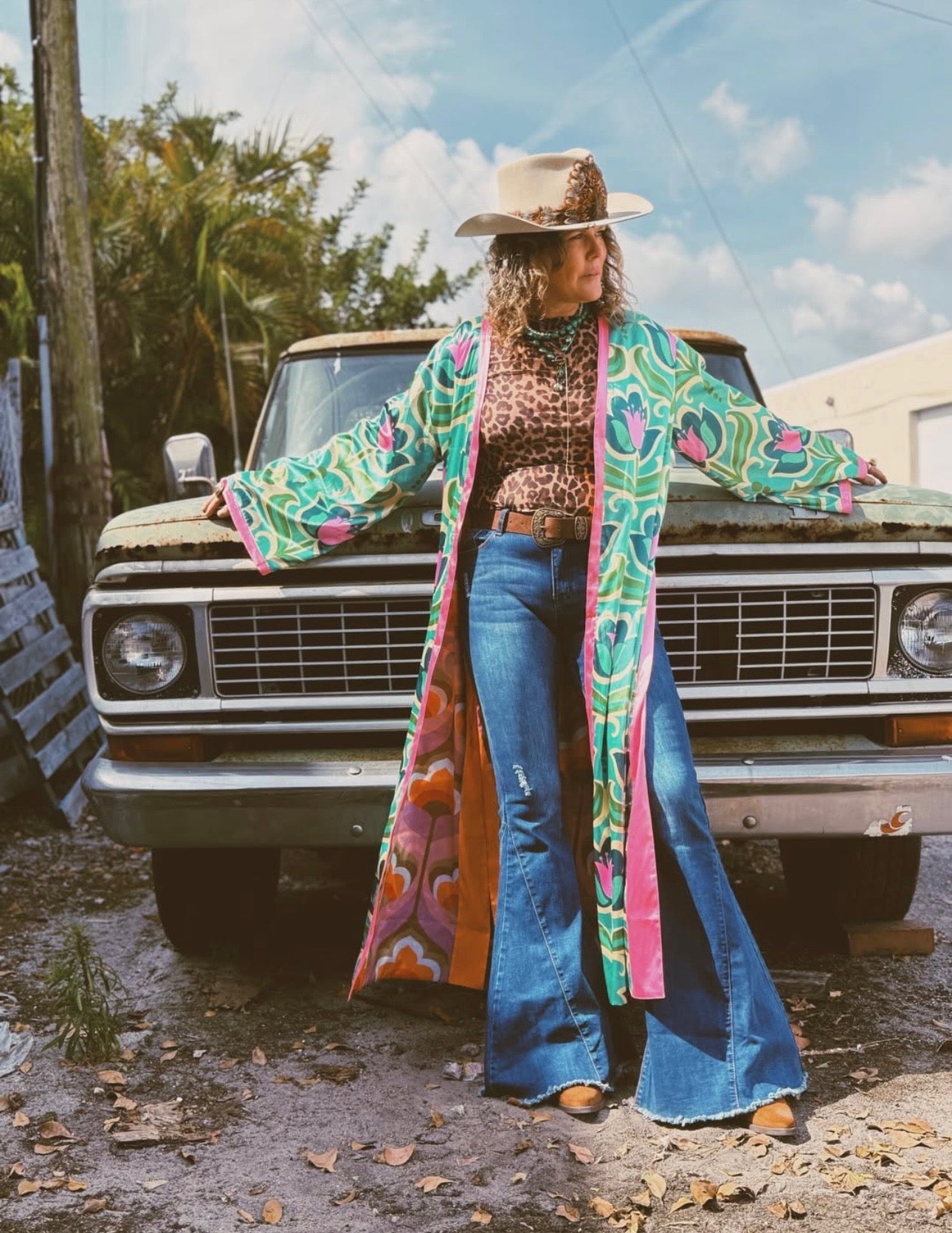 LB Colorful Printed Reversible Duster