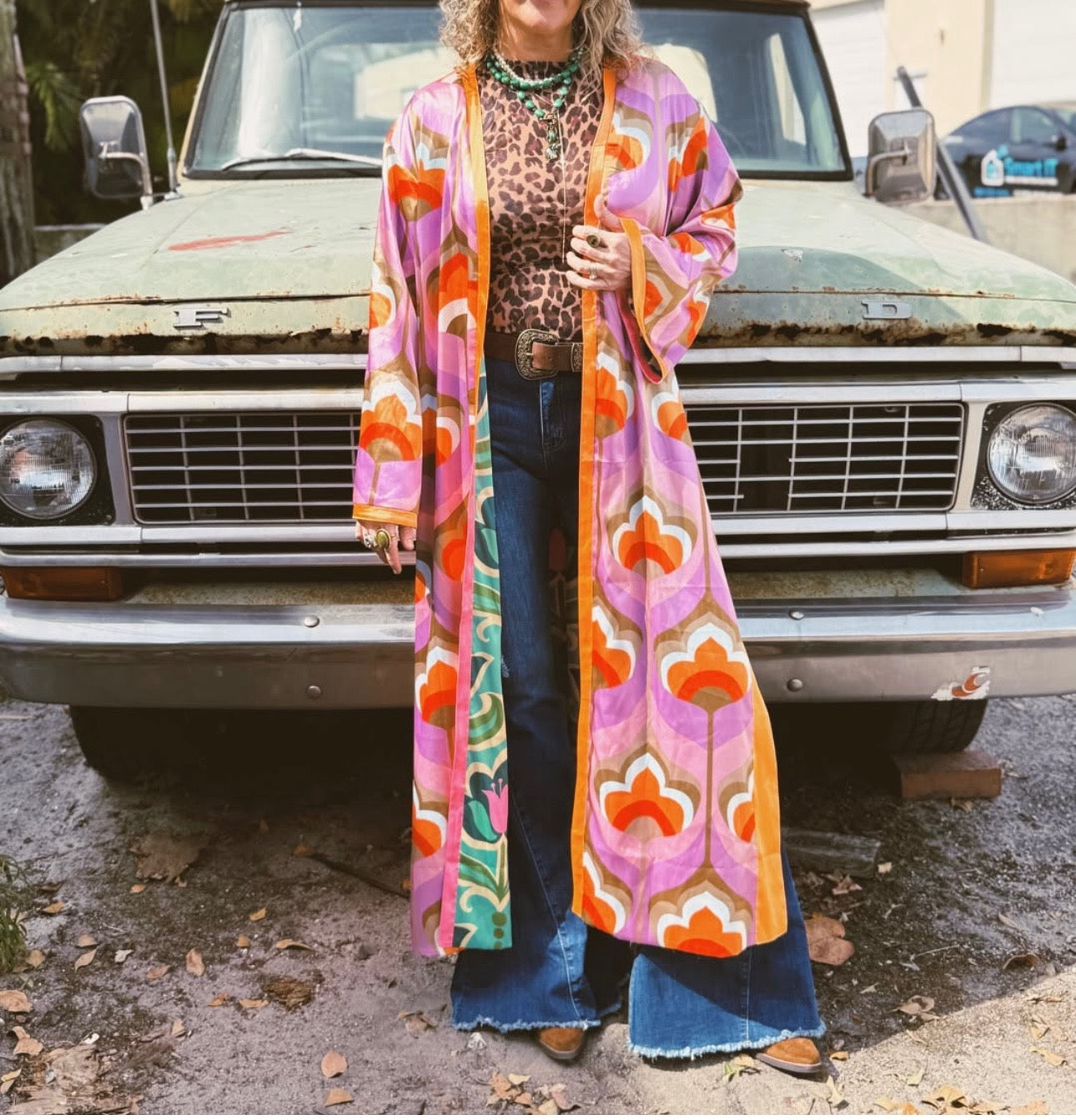 LB Colorful Printed Reversible Duster