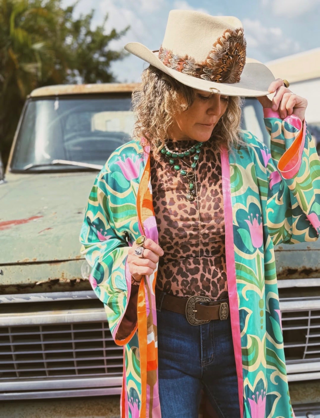 LB Colorful Printed Reversible Duster