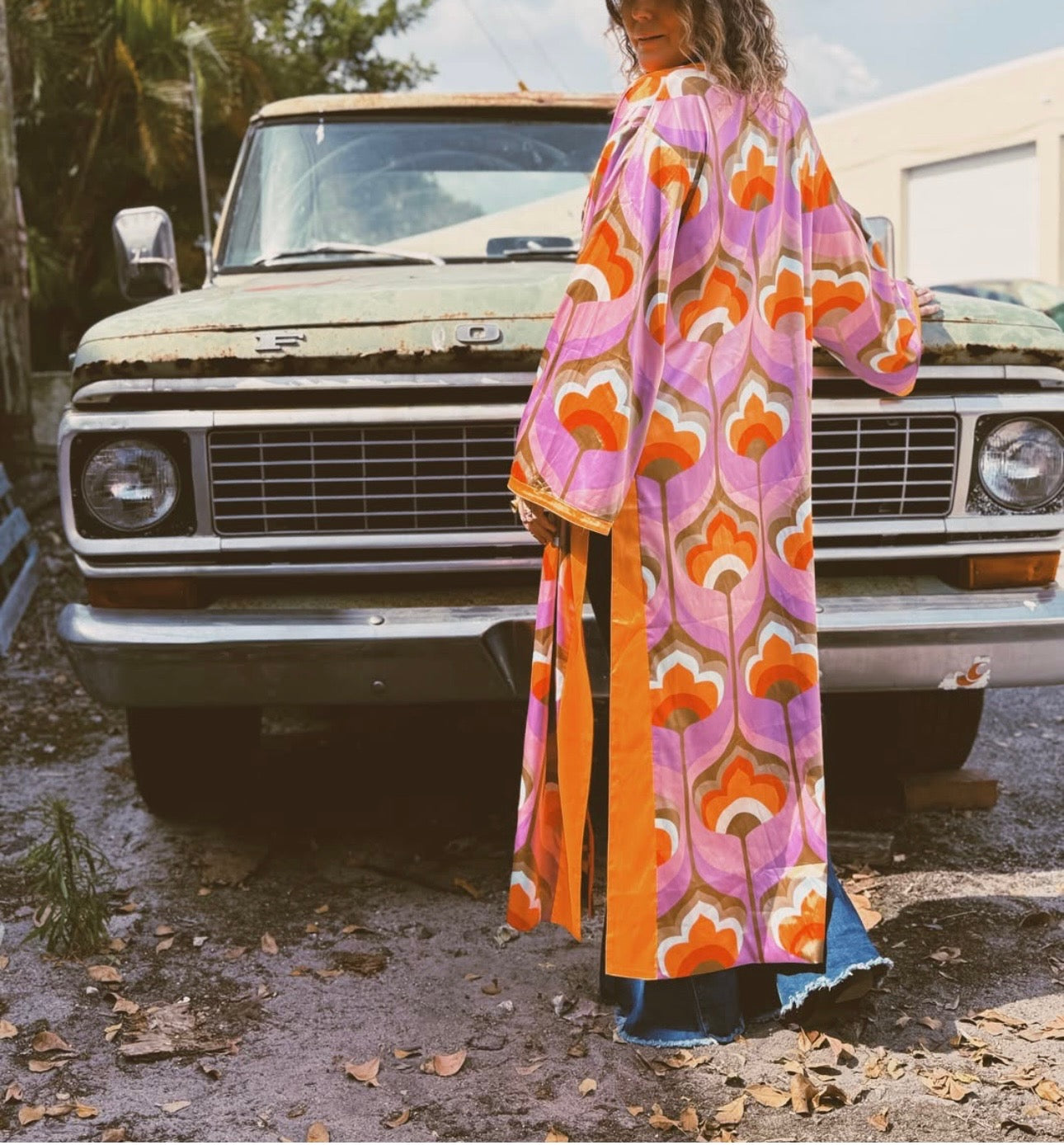 LB Colorful Printed Reversible Duster