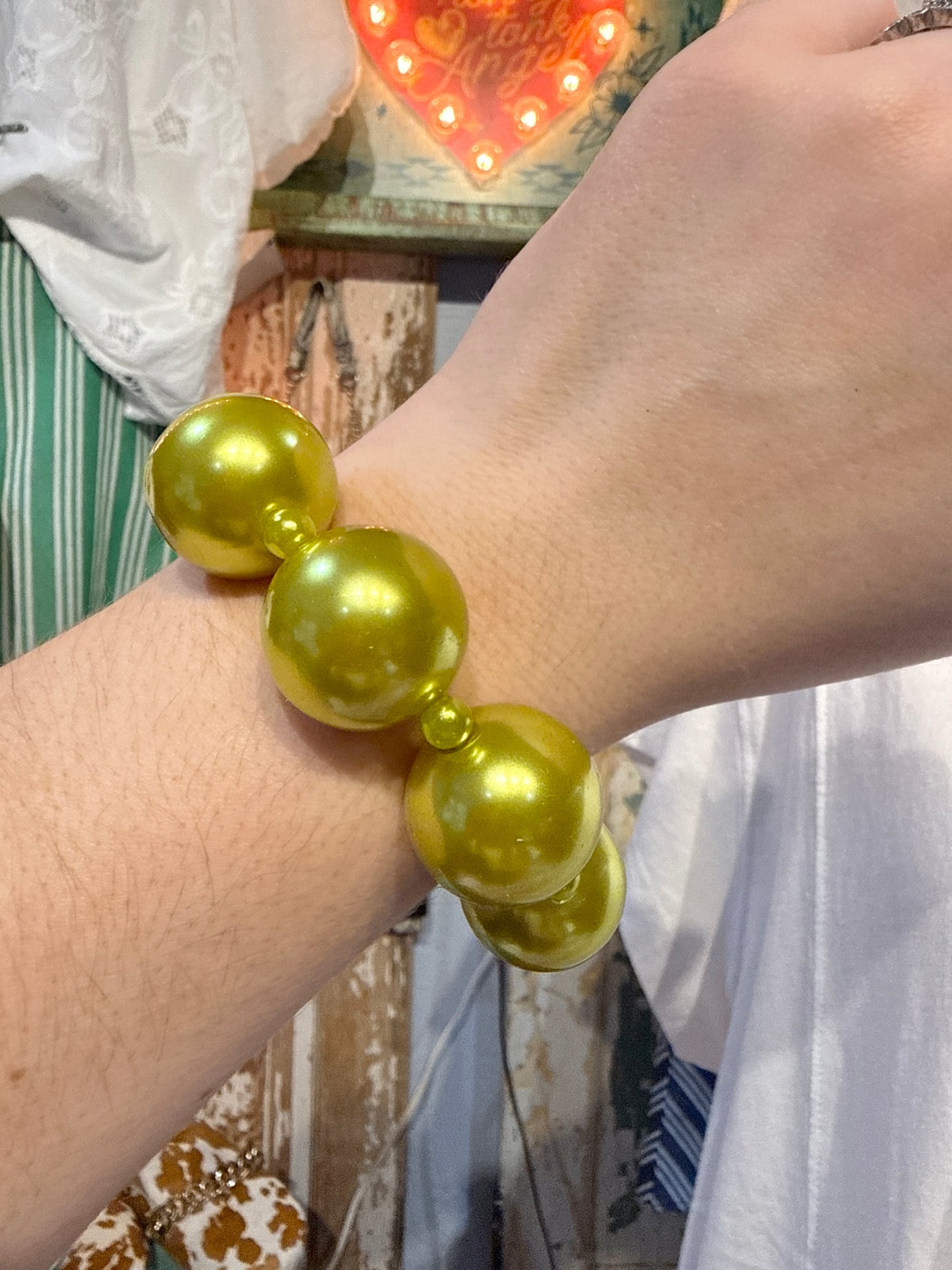 Large Chartreuse Bracelet