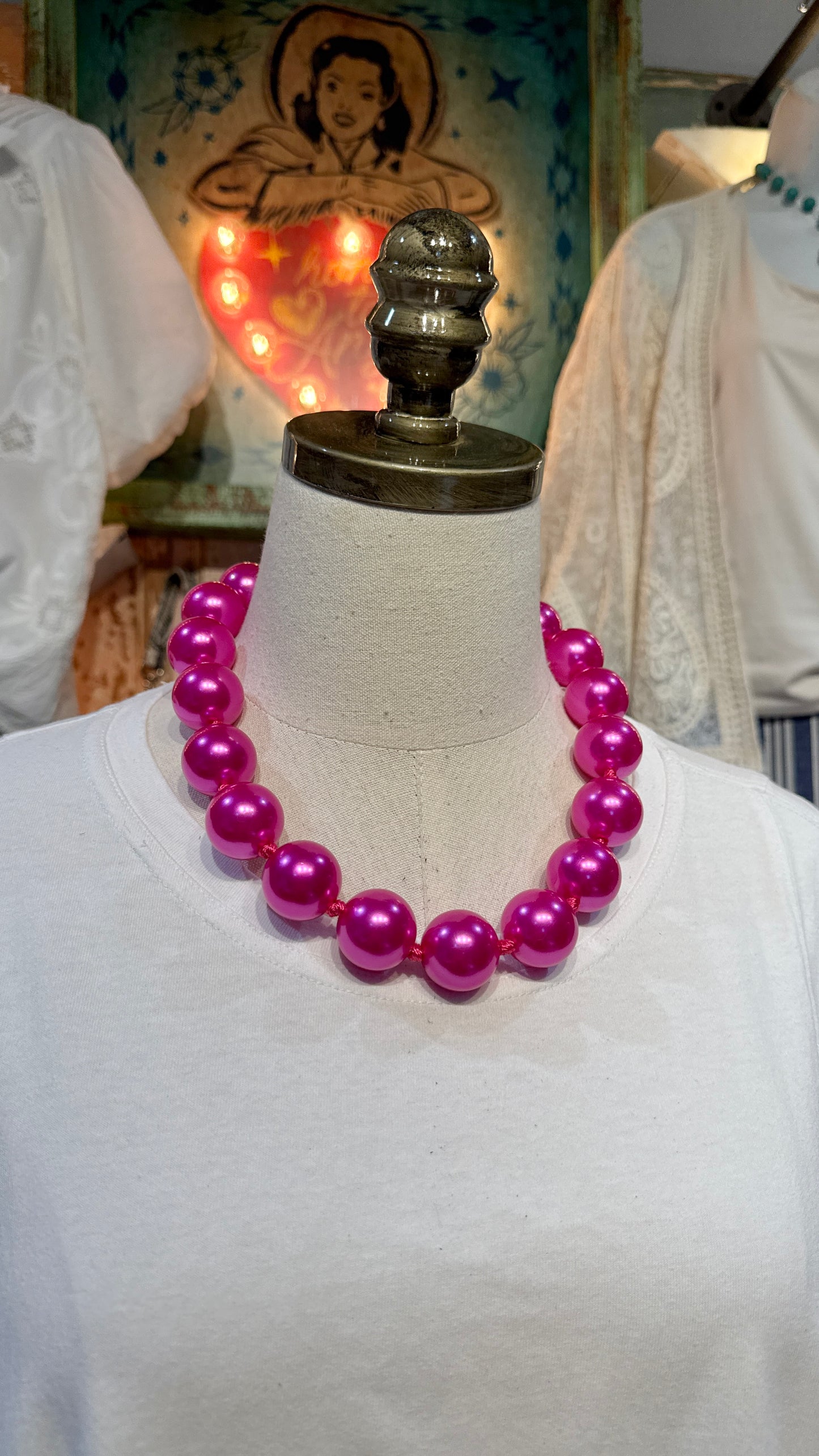 Large Hot Pink Necklace