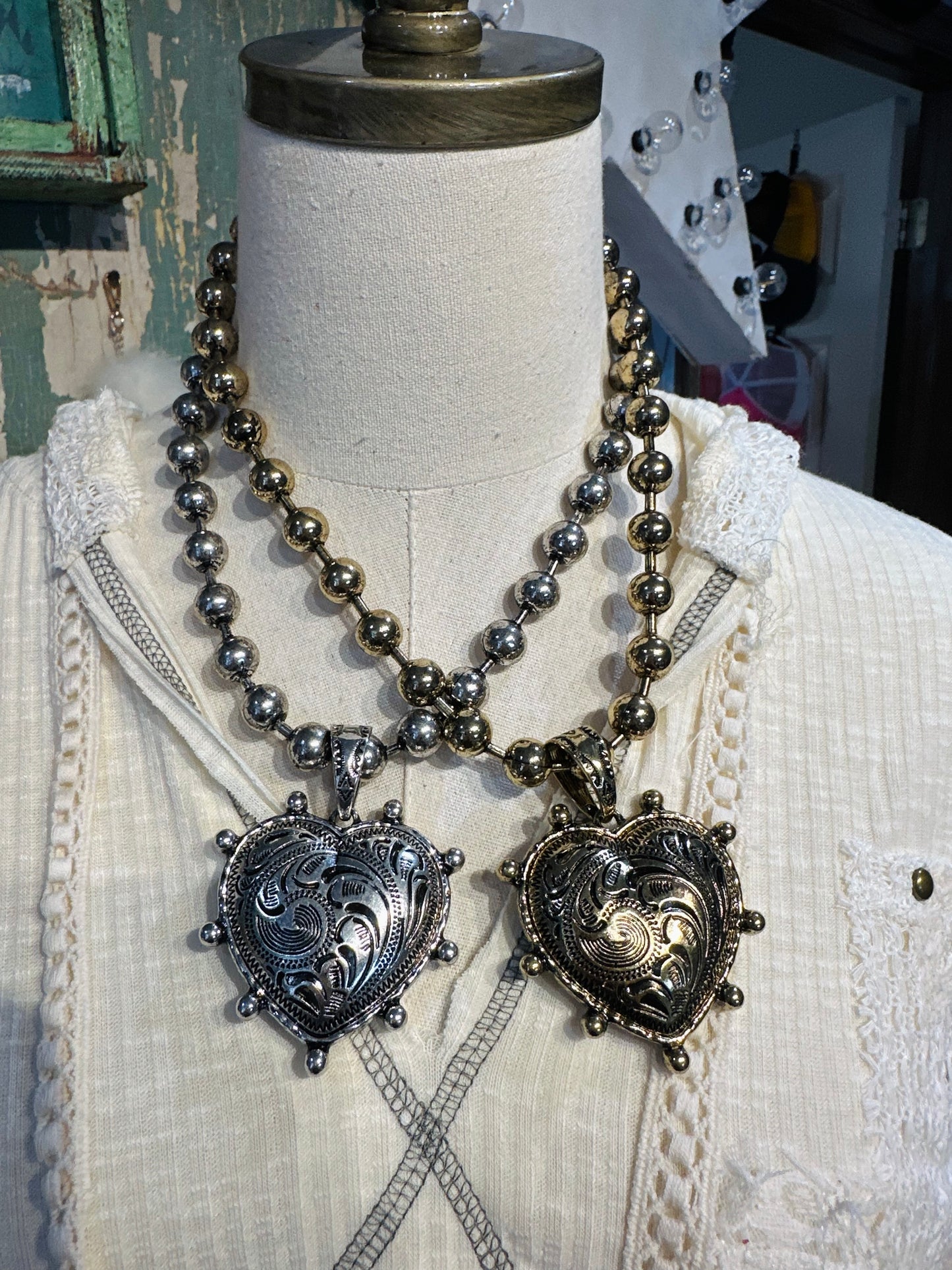 Inspired Silver Heart Necklace
