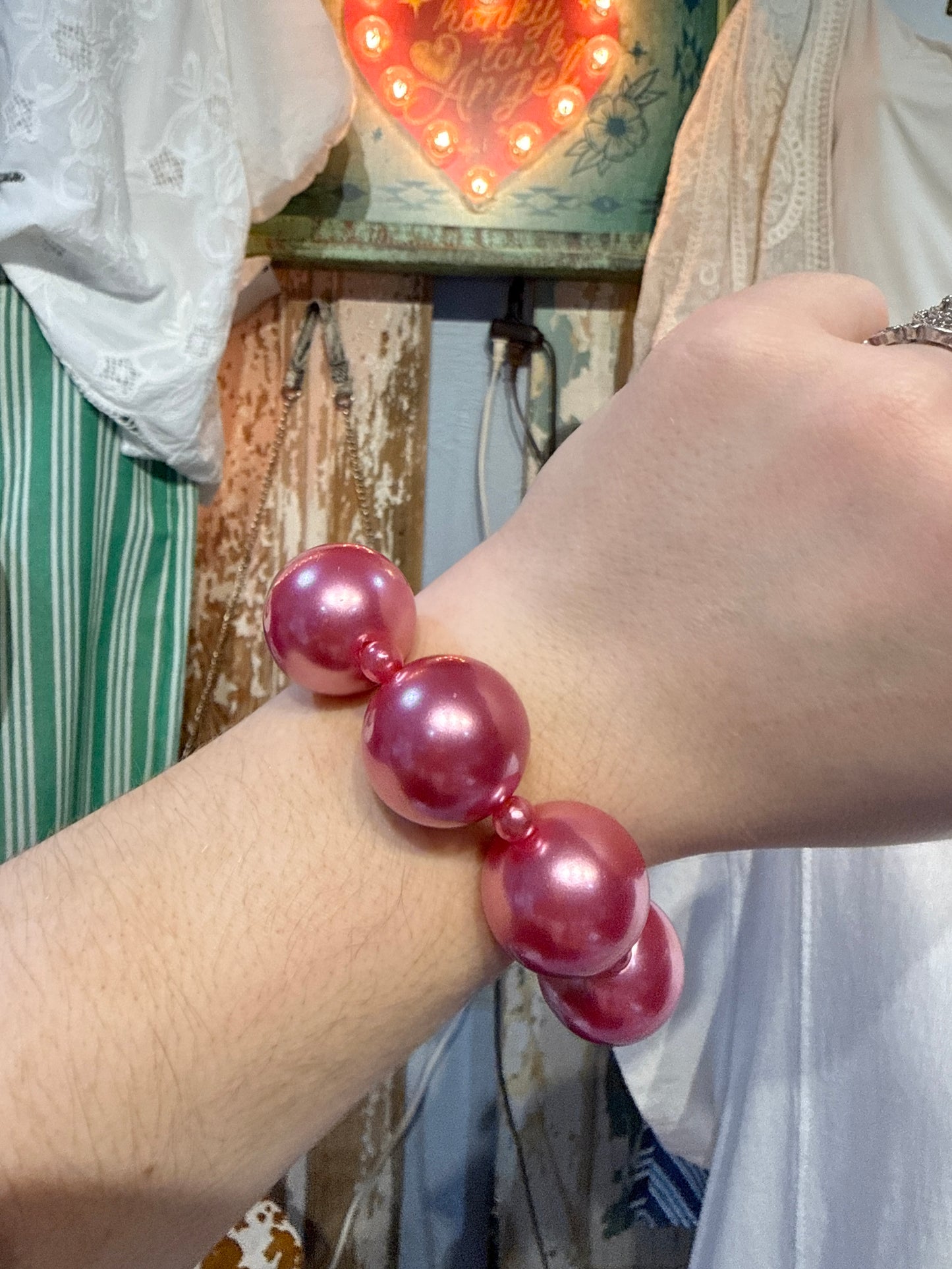 Large Pink Ball Bracelet