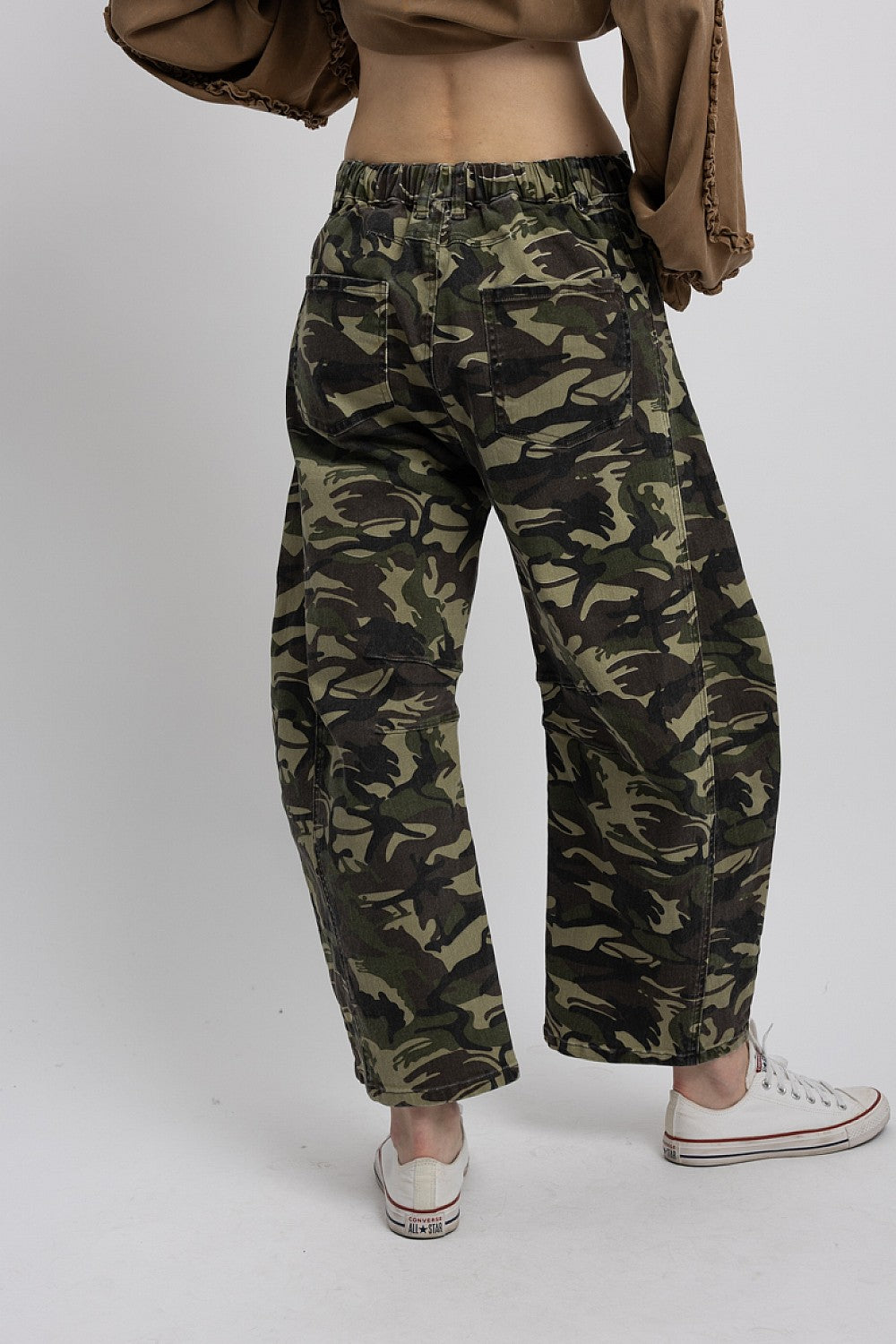 Blue Velvet Camo Barrel Pants