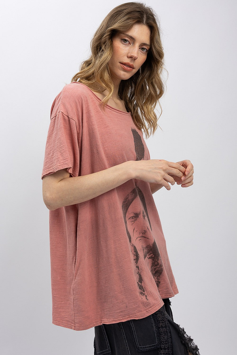 Blue Velvet Chief Short Sleeve T-Shirt Coral