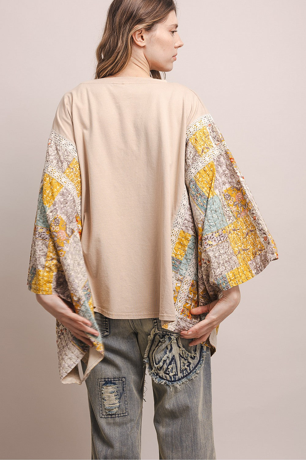 Blue Velvet Tan Rebel Spirit Poncho Top