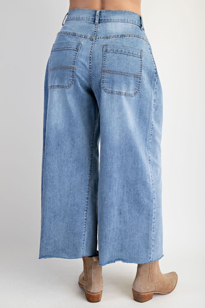 Easel Washed Stretch Denim Pants Washed Denim