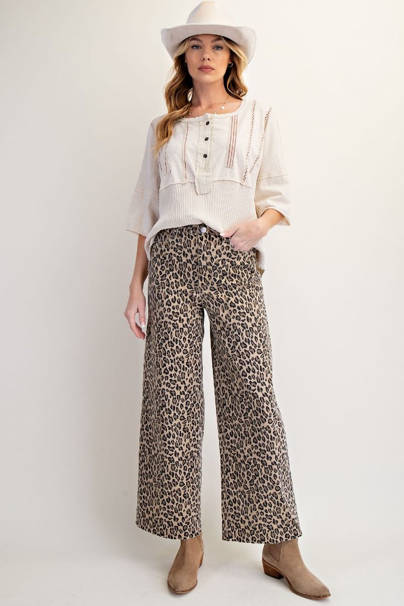 Easel Darker Cheetah Denim