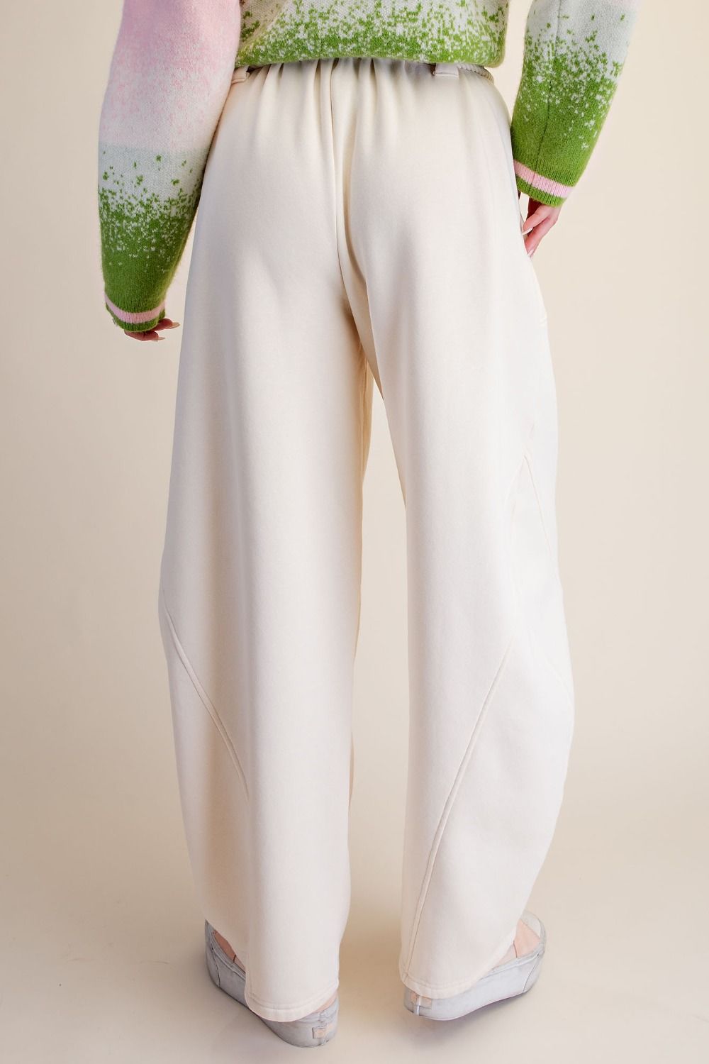 Easel Ivory Barrel Pants