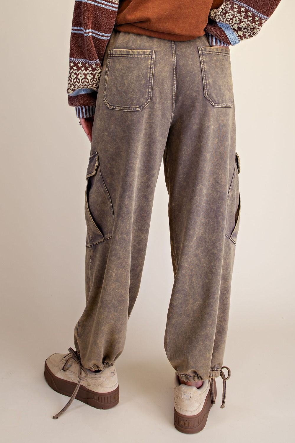 Easel Ash Navy Cargo Pants