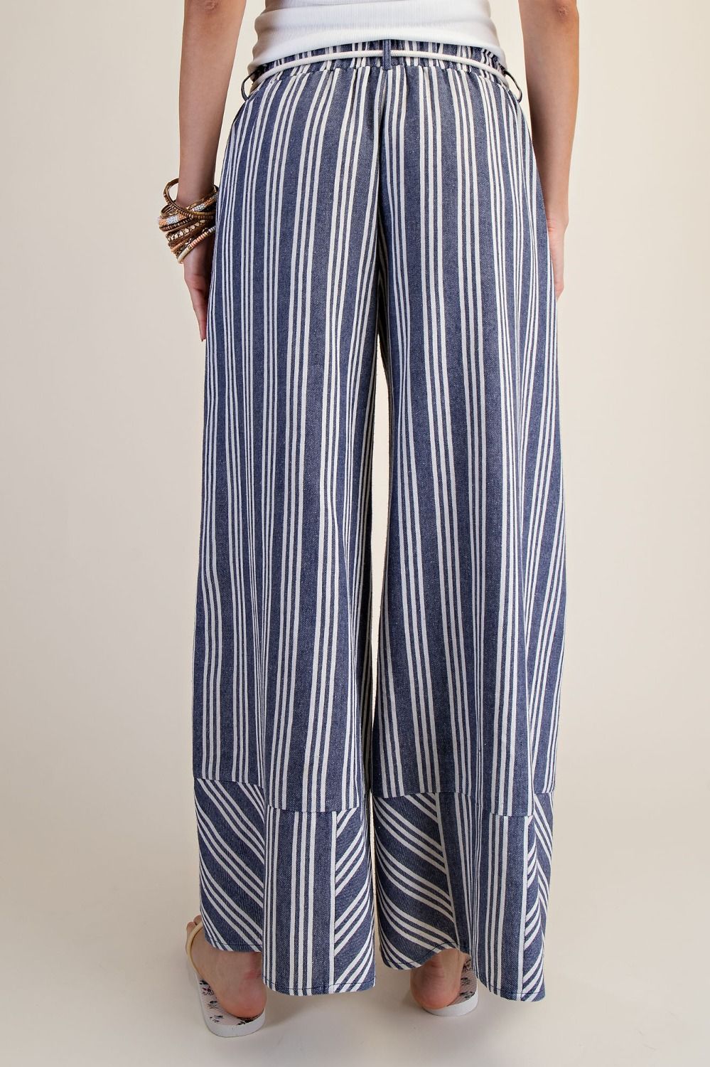Easel Blueberry Stripe Linen Pants