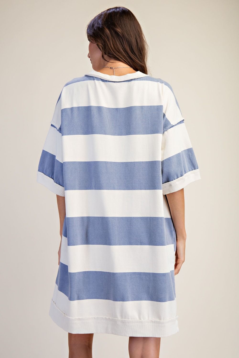 Easel Blue Striped Dress