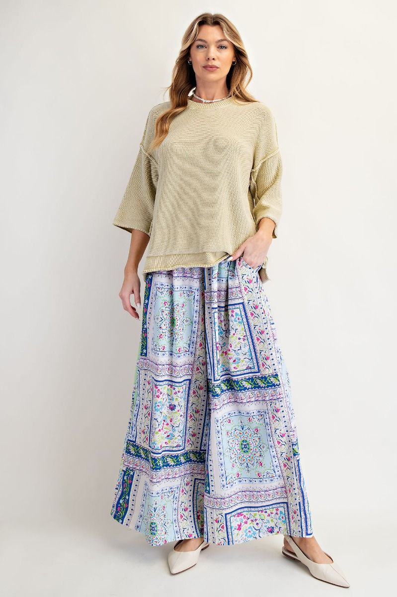 Easel Matcha Latte Knit Sweater Top