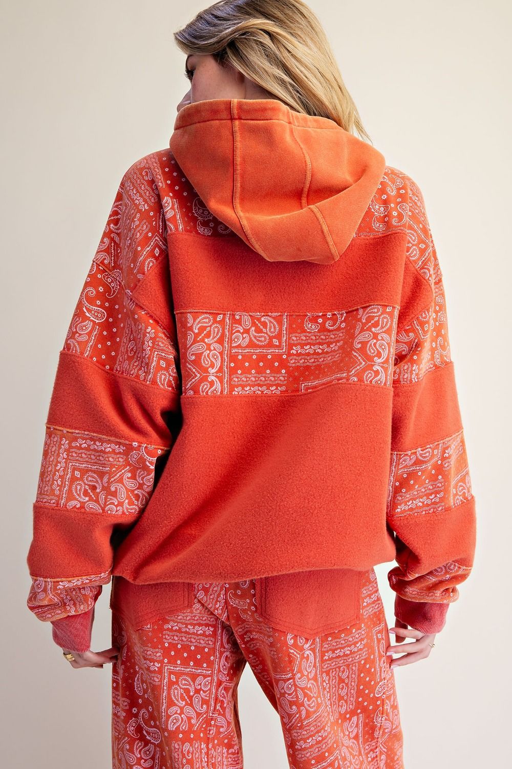 Easel Red Bandana Print Hoodie