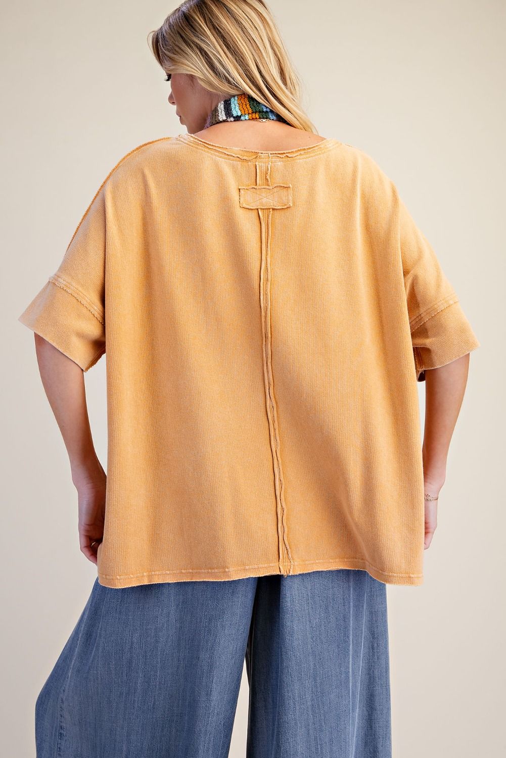 Easel Chai Latte Terry Knit Top
