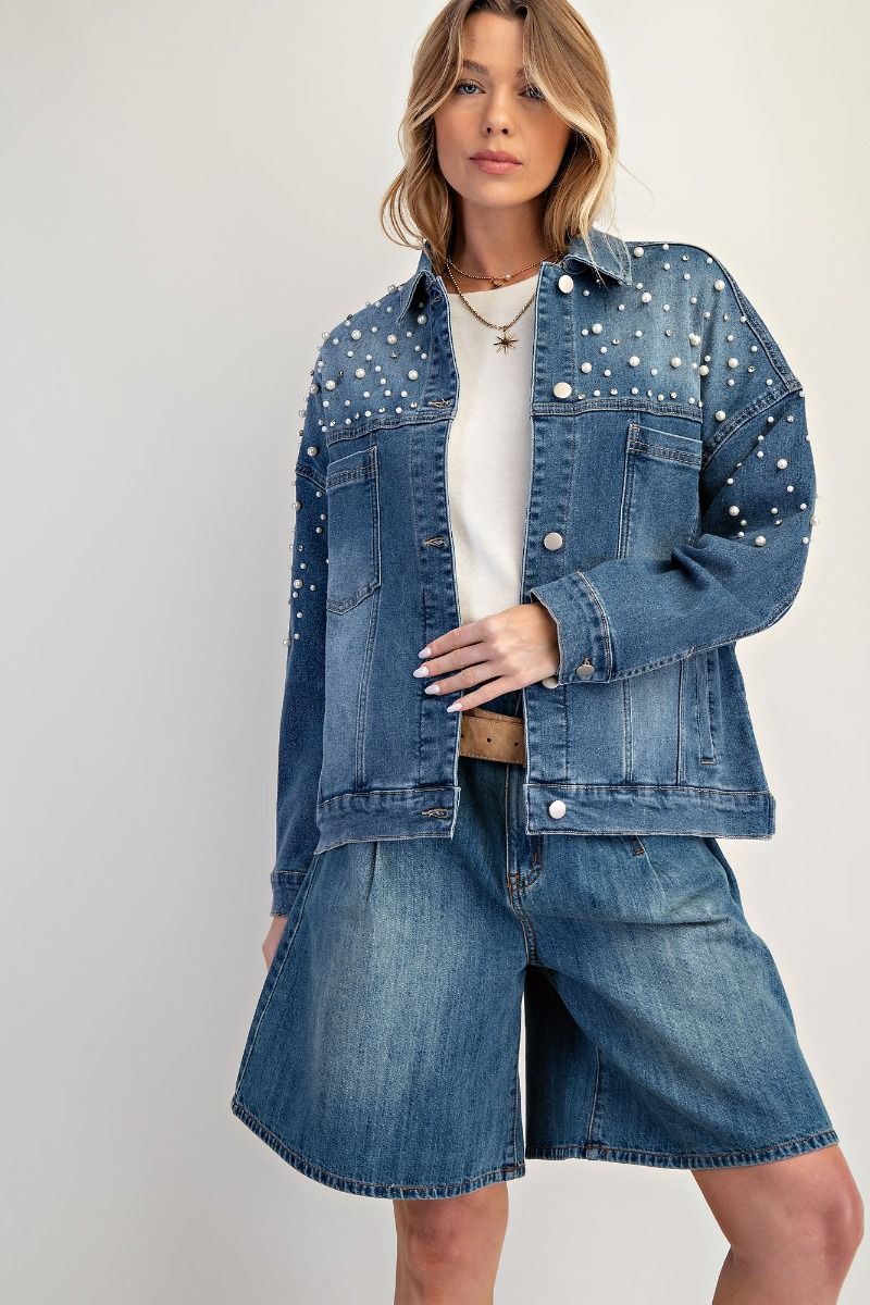 EASEL Pearl Denim Jacket