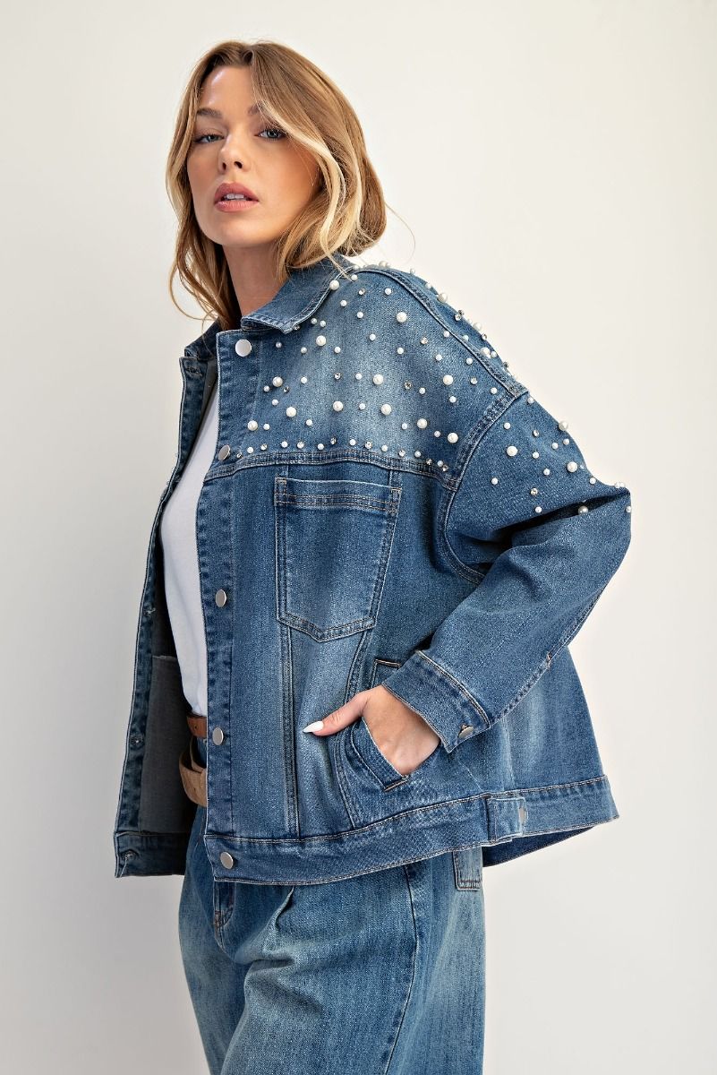 EASEL Pearl Denim Jacket