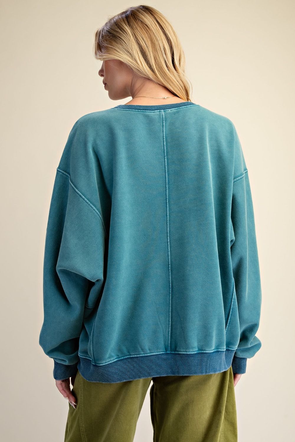 Easel Teal Star Pullover