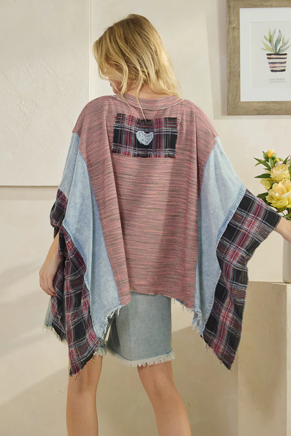 Pink Love Patchwork Mixed Fabric Top Oli & Hali