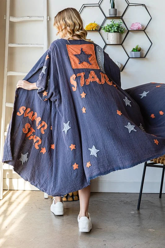 Oli & Hali Blue Super Star Duster Dress