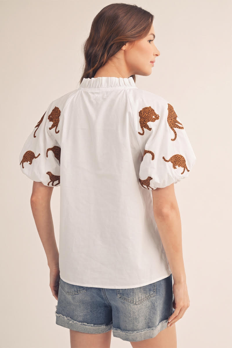 Tiger Off White Top