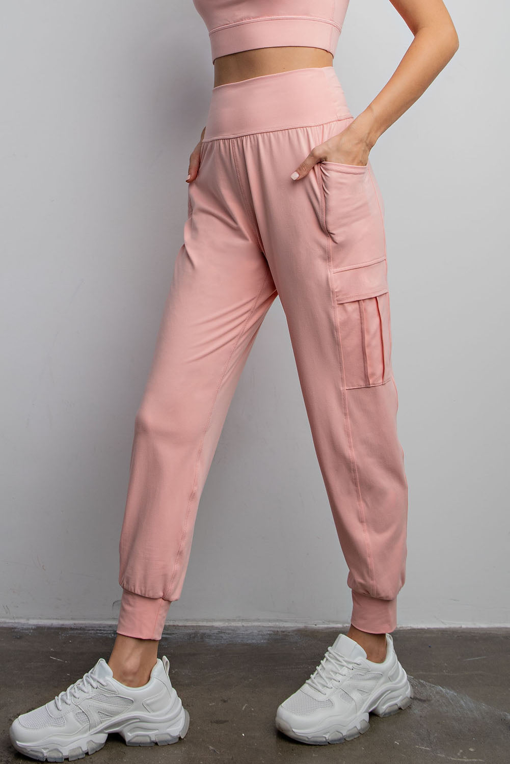 Pink Buttery Soft Cargo Leggings
