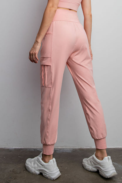 Pink Buttery Soft Cargo Leggings
