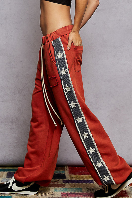 Stars and Stripes Jogger Pants Red