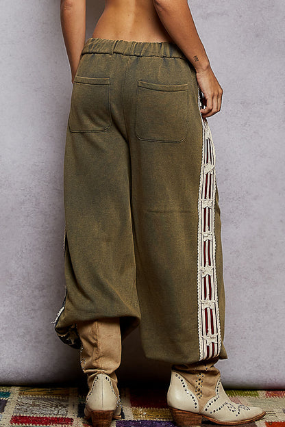 Stars and Stripes Jogger Pants Vintage Moss