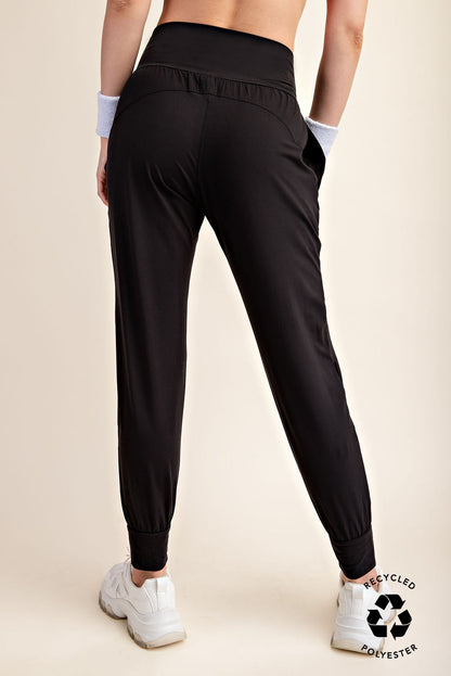 High Waist Barrel Jogger Pants Black