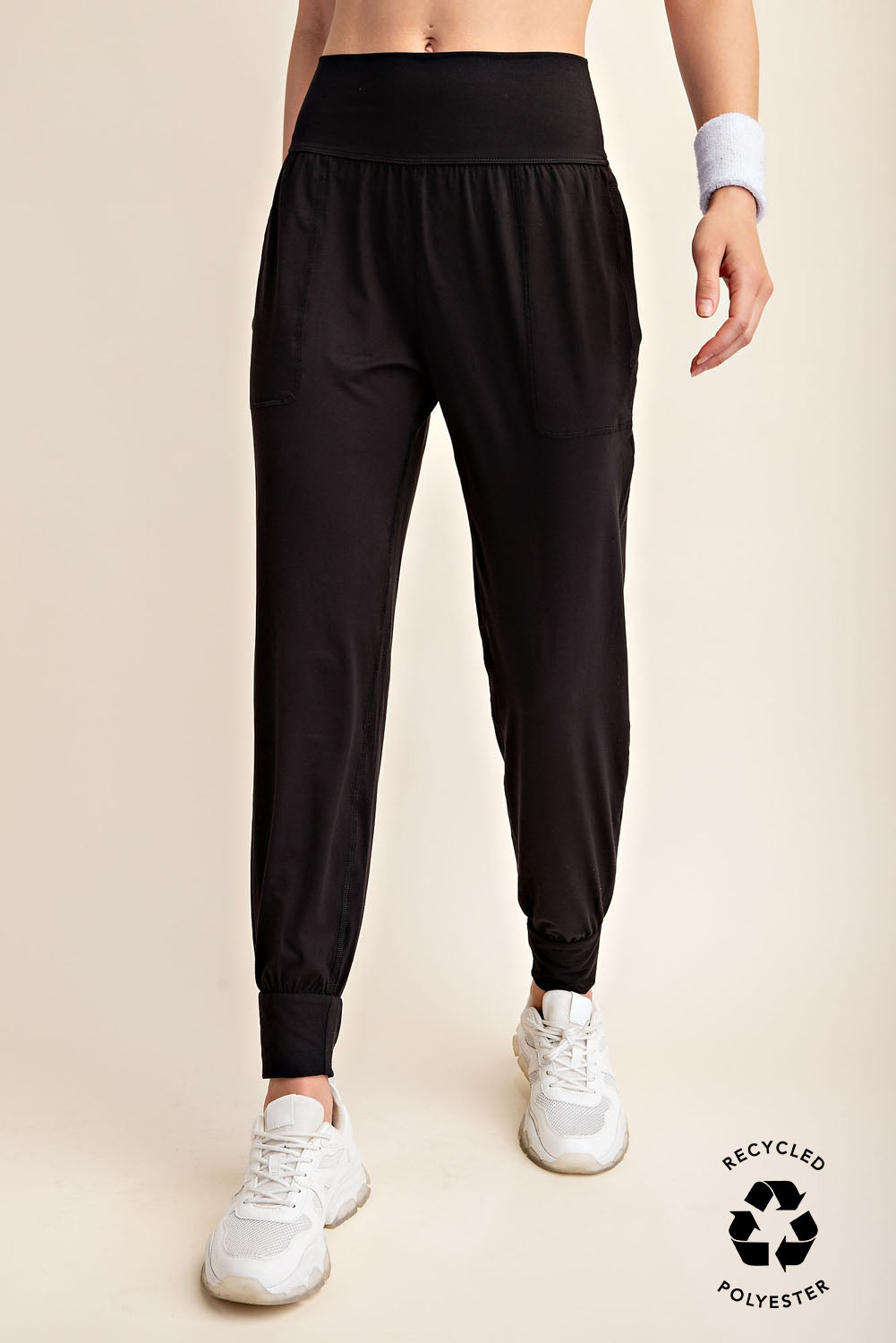 High Waist Barrel Jogger Pants Black